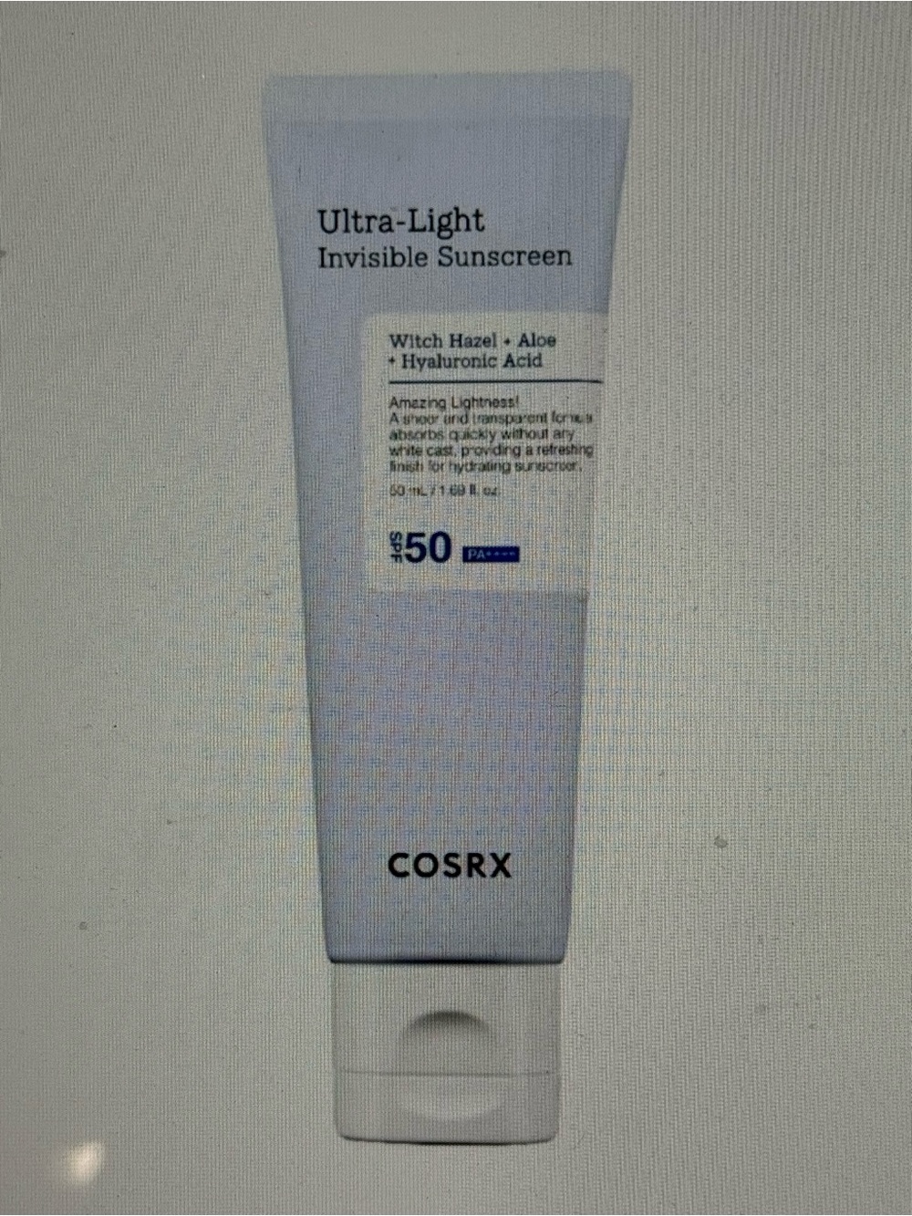 COSRX Ultra-Light Invisible Sunscreen SPF 50 - Light Blue